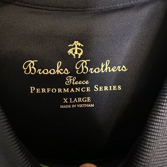Brooks Brothers Men’s Fleece Performance Short Sleeve Polo Shirt XL Green Blue - Picture 2 of 4